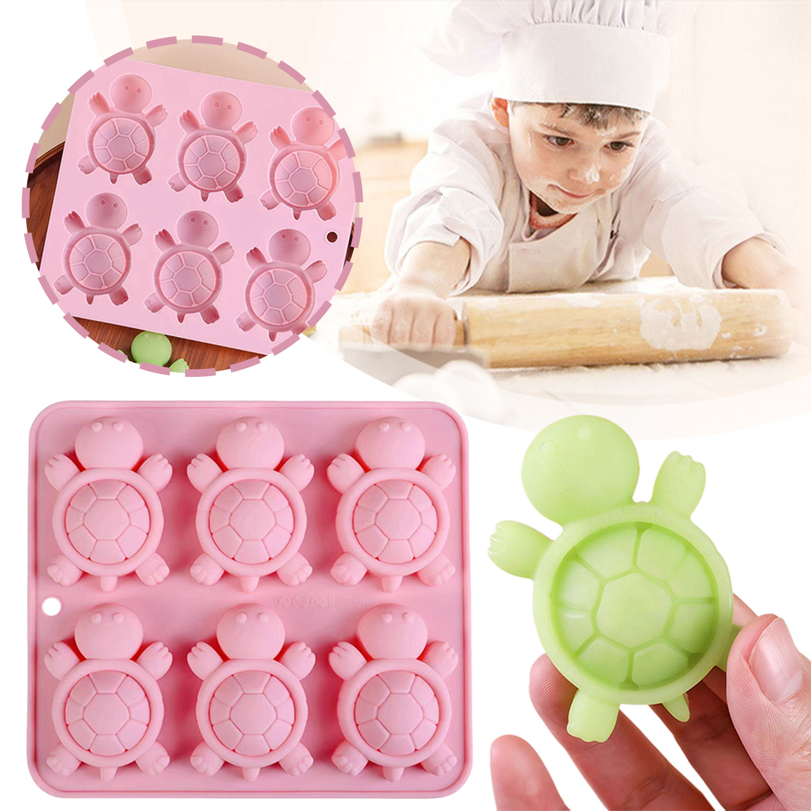 Baking Kitchen Diy - 거북이 아이스 트레이 3D 거북이 바다