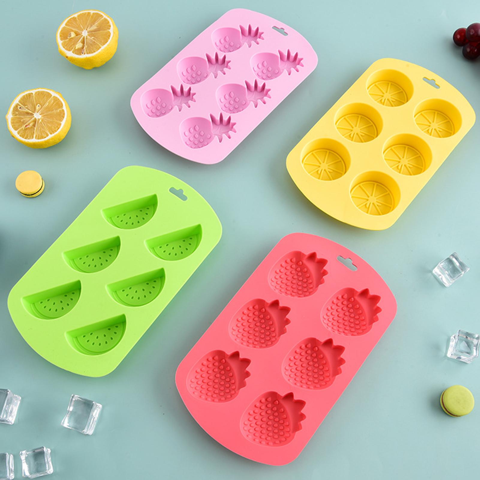 Baking Kitchen Diy - 6구 과일 모양 실리콘 캔디 몰드