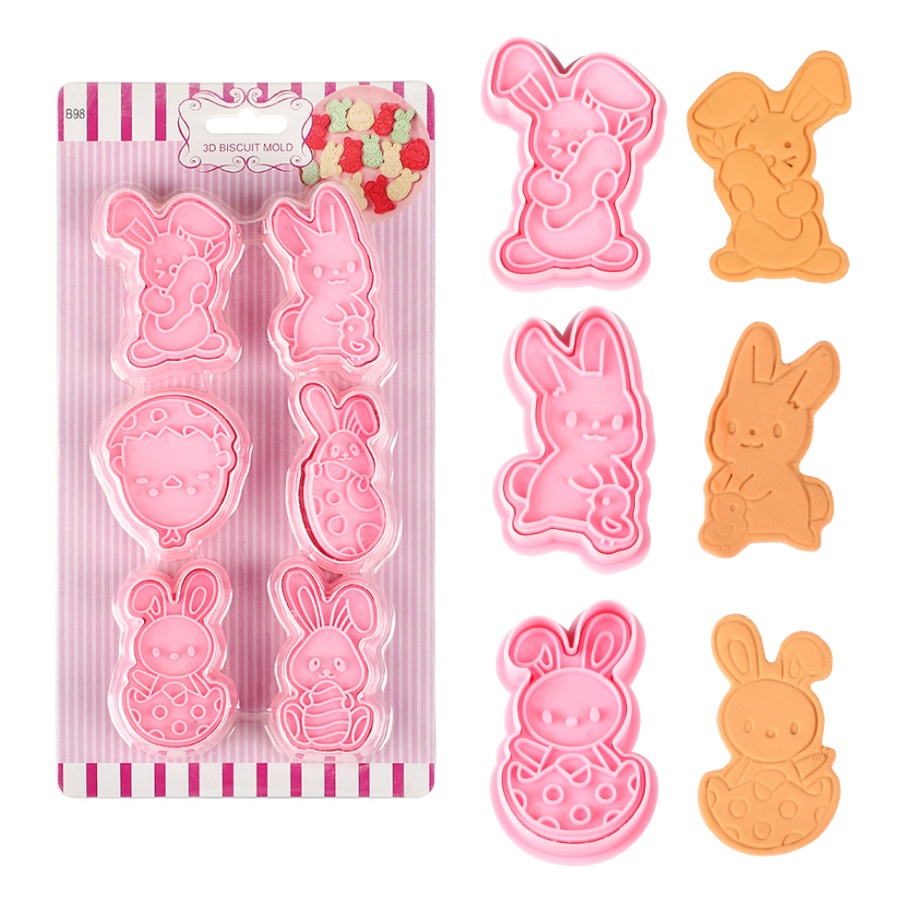 Baking Kitchen Set - 6 개/대 부활절 토끼 쿠키 커터