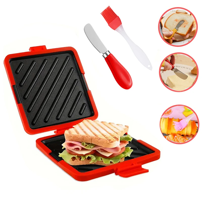 3팩 식품 등급 샌드위치 토스터, 버터 나이프 및 오일 - Baking Kitchen Set 리뷰 및 가격