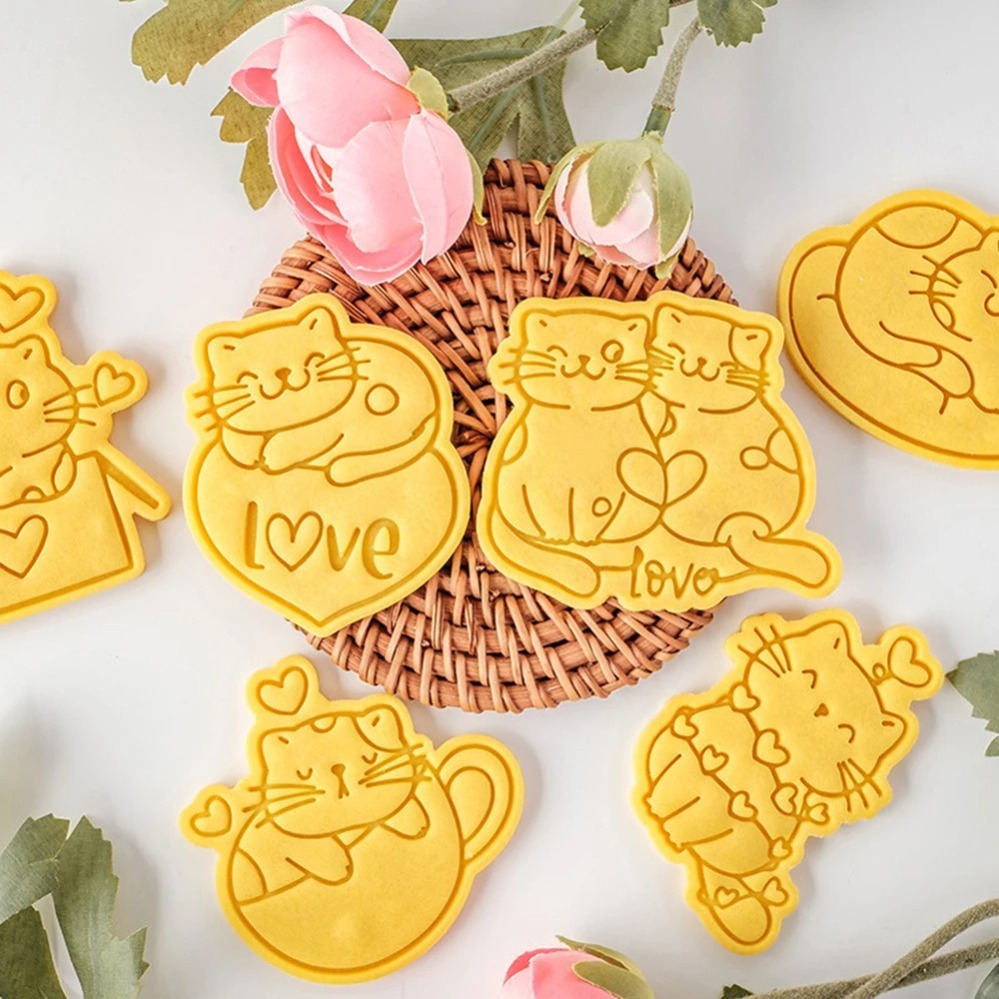발렌타인 데이 쿠키 커터 귀여운 고양이 쿠키 몰드 3D - Baking Kitchen Diy 리뷰 및 가격