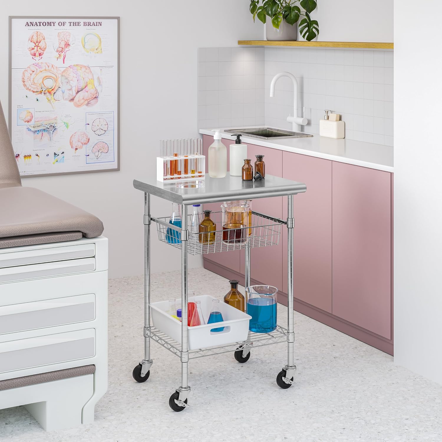 스테인리스 스틸 상업용 조리대 카트, 이동식 주방 아일 - Kitchen Island Baking Table 리뷰 및 가격