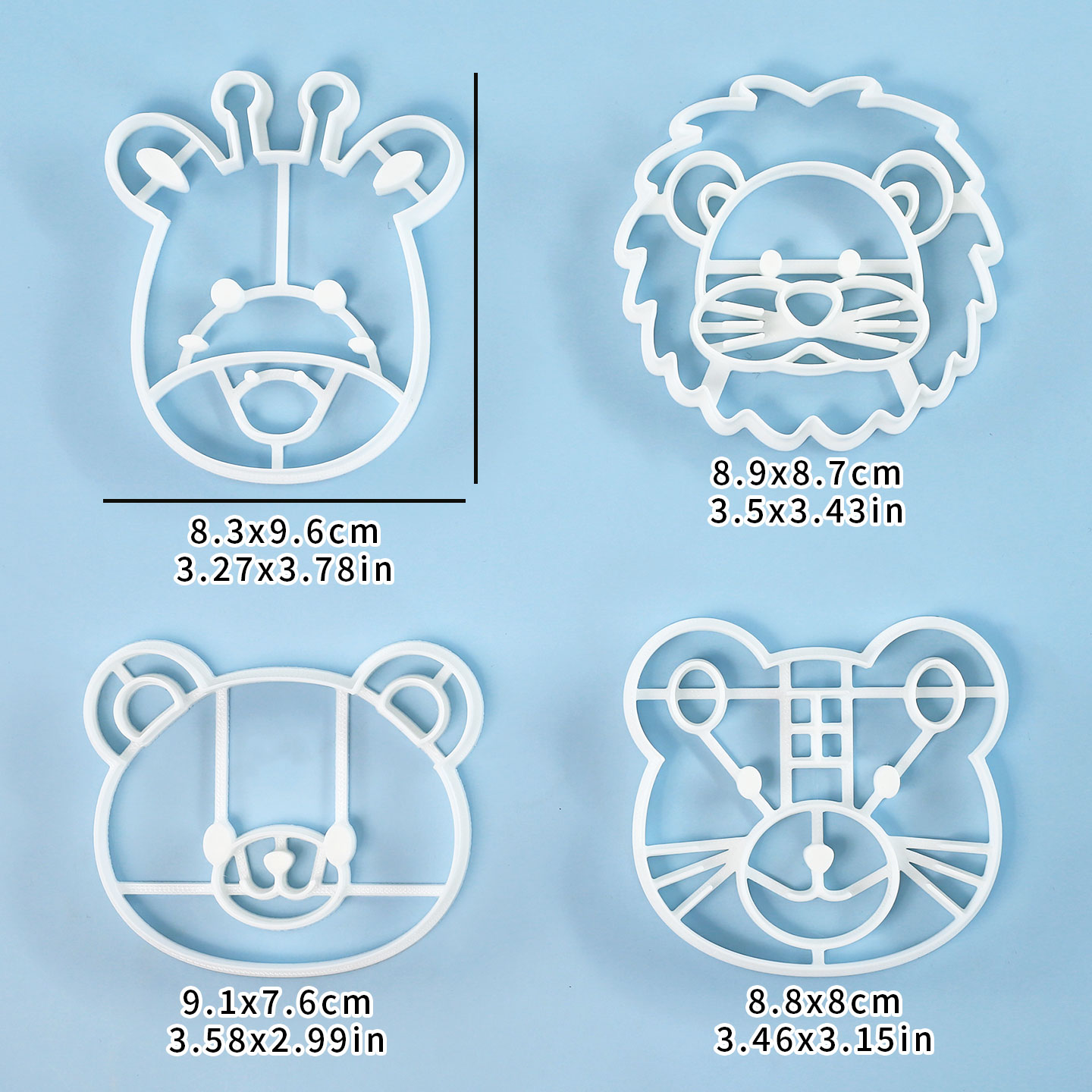 4개 동물 쿠키 커터 세트 3D 귀여운 사자 호랑이 기 - Baking Kitchen Set 리뷰 및 가격